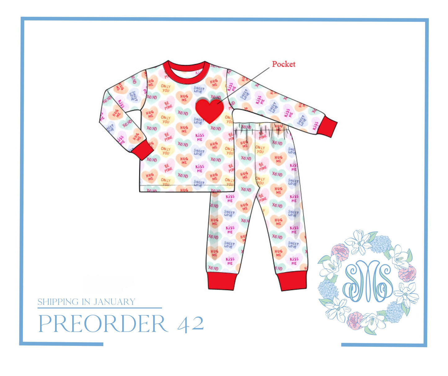 Preorder 42: Conversation Hearts Boys Pajamas